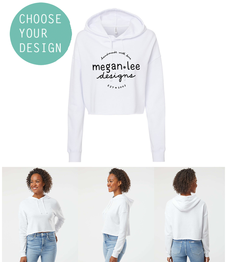 Women's Crop Hoodie - Lightweight Breathable Fabric Hooded Crop Top | Custom Print