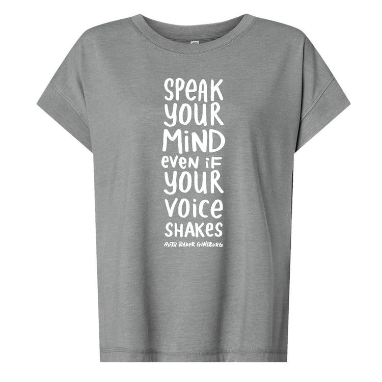 A gray t-shirt with a motivational quote printed on it.