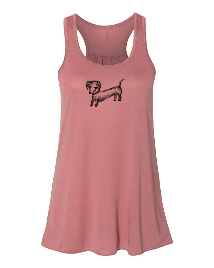 Women's Flowy Tank - Dog Print Racerback | Soft Breathable Fabric by Megan Lee Designs