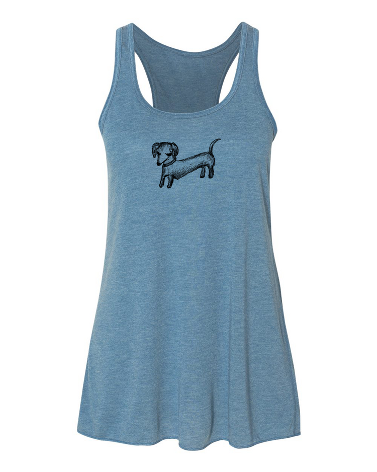 Women's Flowy Tank - Dog Print Racerback | Soft Breathable Fabric by Megan Lee Designs