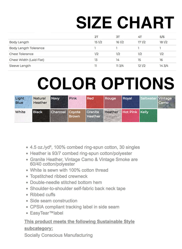 Made to Order Toddler Long-Sleeve Tee : You Choose Fabric Color & Design