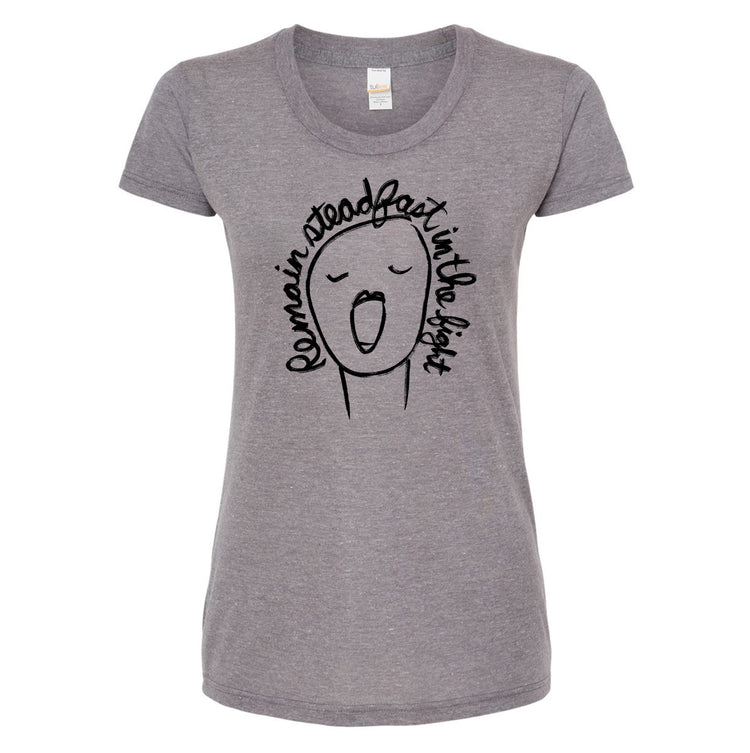 a women's t - shirt with a drawing of a woman's head