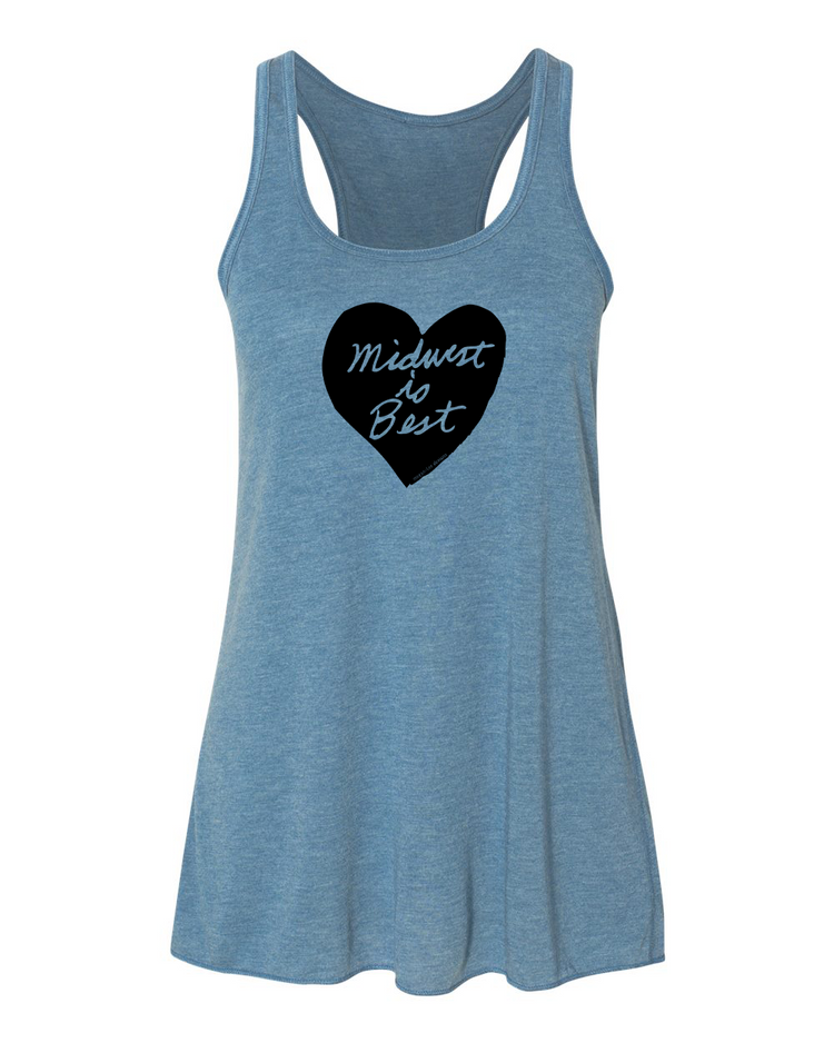 Women's Flowy Tank - Midwest Racerback Tank Top | Soft Breathable Fabric