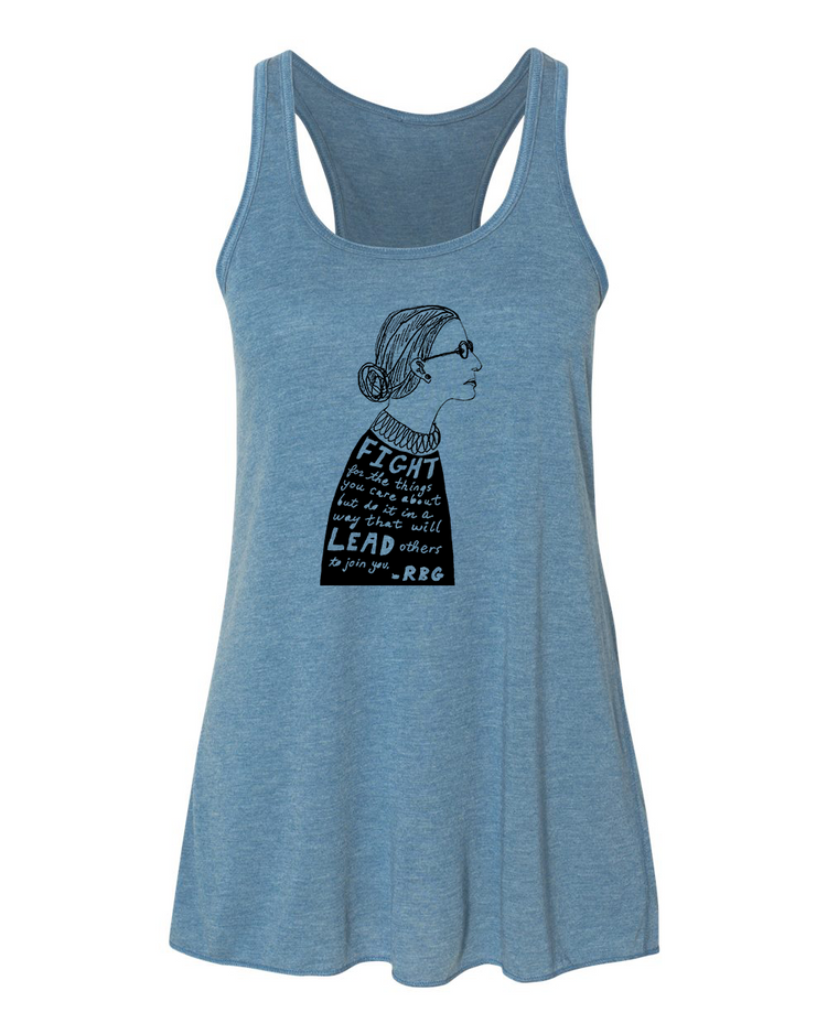 Women's Flowy Tank by Megan Lee Designs – Hand Printed Racerback Top, Soft Cotton