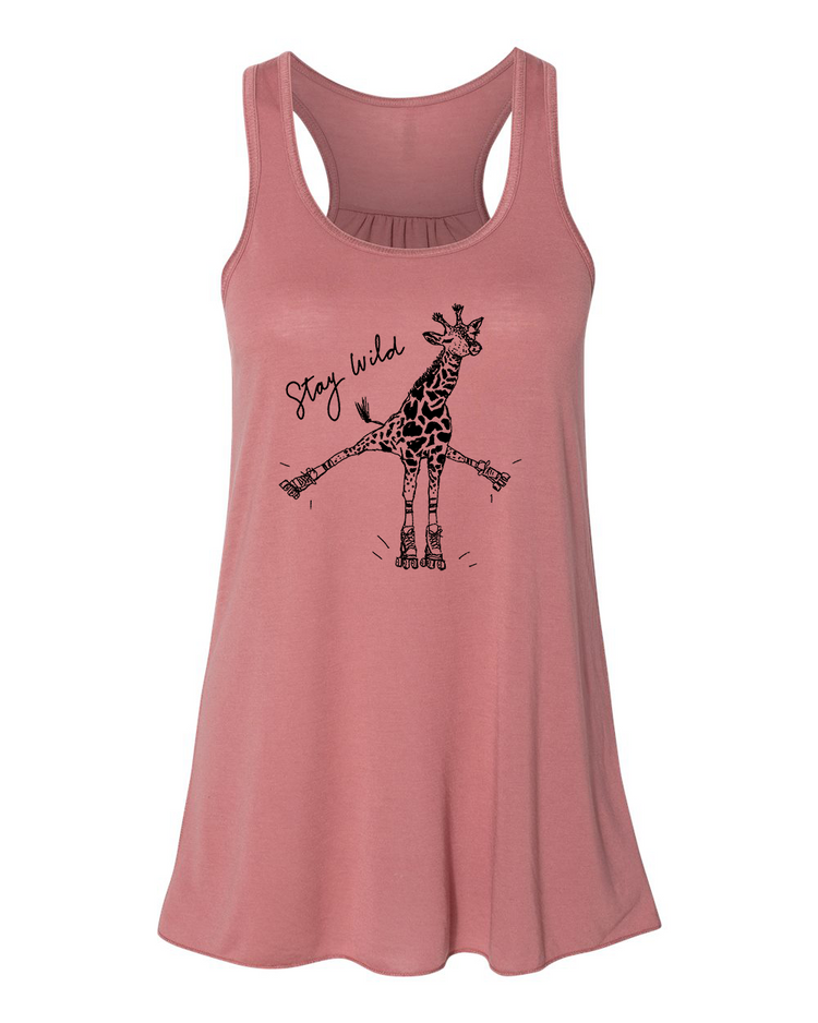 Women's Flowy Tank - Stay Wild Racerback | Soft Cotton Eco Friendly Apparel