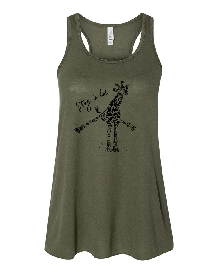 Women's Flowy Tank - Stay Wild Racerback | Soft Cotton Eco Friendly Apparel