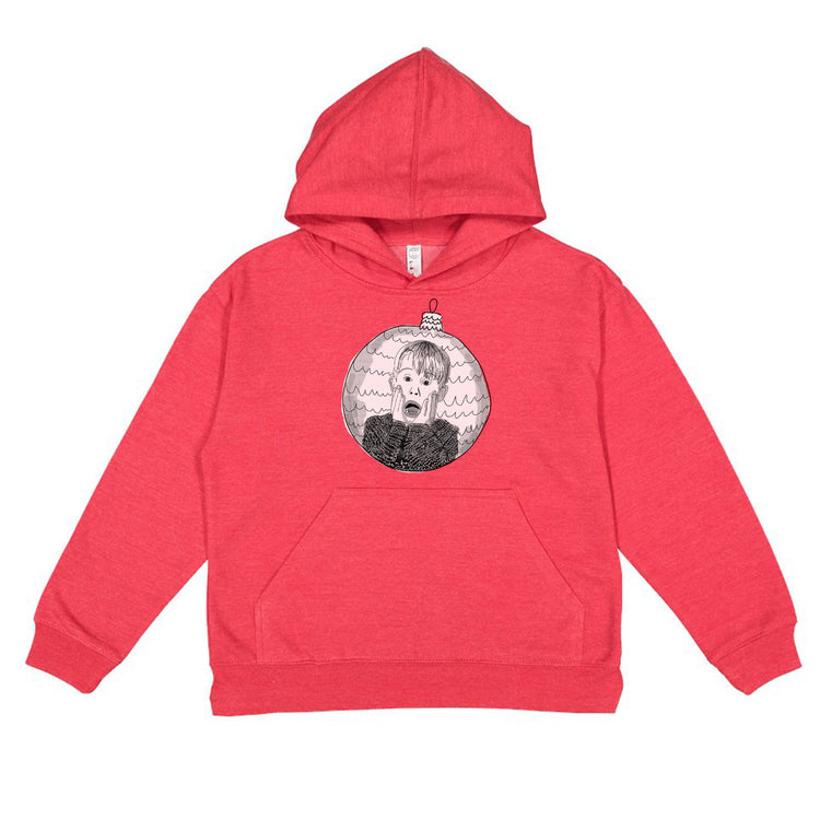 Kids Red Hoodie – Home Alone Hand Printed Children’s Hooded Sweatshirt by Megan Lee Designs
