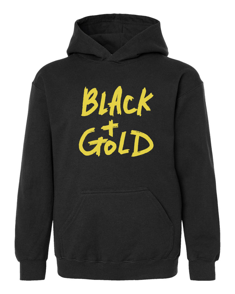Columbus Crew Youth Hoodie - Black Gold Soft Cotton Kids Crew Sweatshirt
