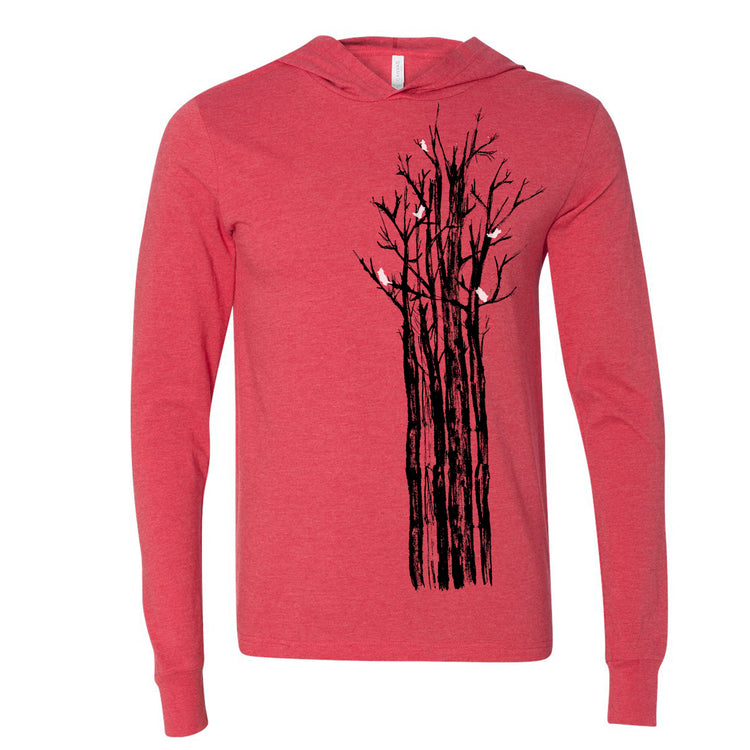 Unisex Hoodie – Hand Printed Winter Trees Eco Friendly Soft Cotton Sweatshirt