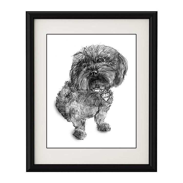 Custom Dog Portrait – Hand Drawn Pet Silhouette & Digital Dog Art Prints by Megan Lee Designs