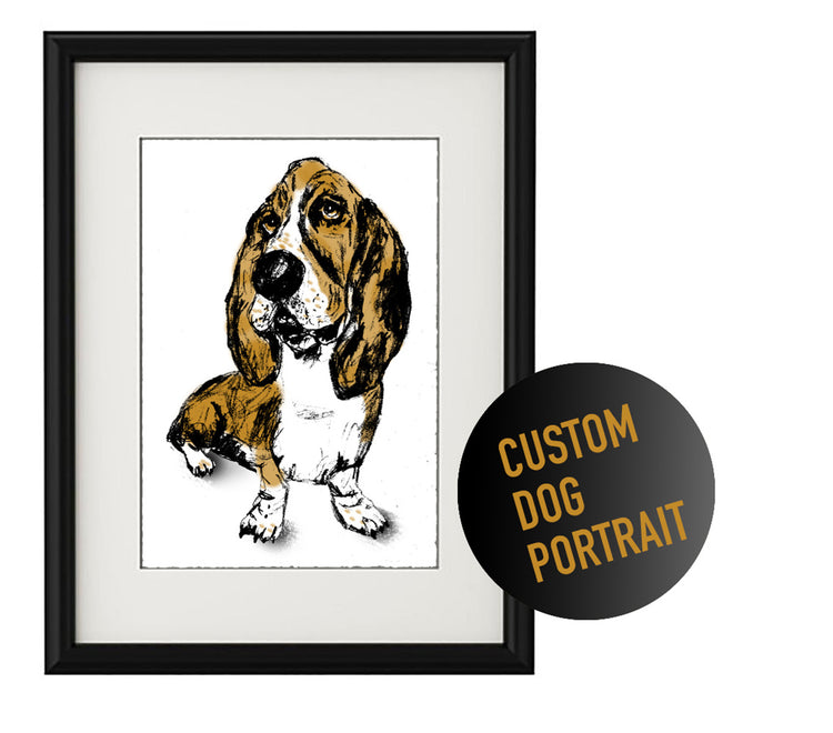 Custom Dog Portrait – Hand Drawn Pet Silhouette & Digital Dog Art Prints by Megan Lee Designs