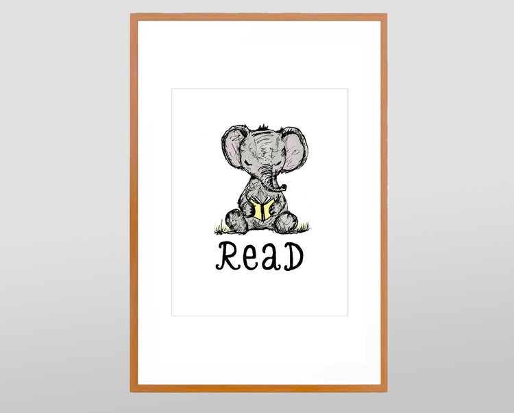Elephant Digital Download – Printable Elephant Art JPEG 8.5x11 High-Resolution Print