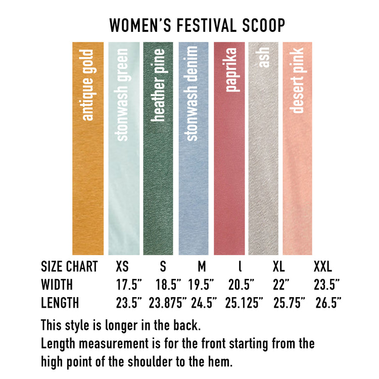 Festival Scoop Tee - Slouchy T-Shirt With Extended Tail Hem, Cotton Blend