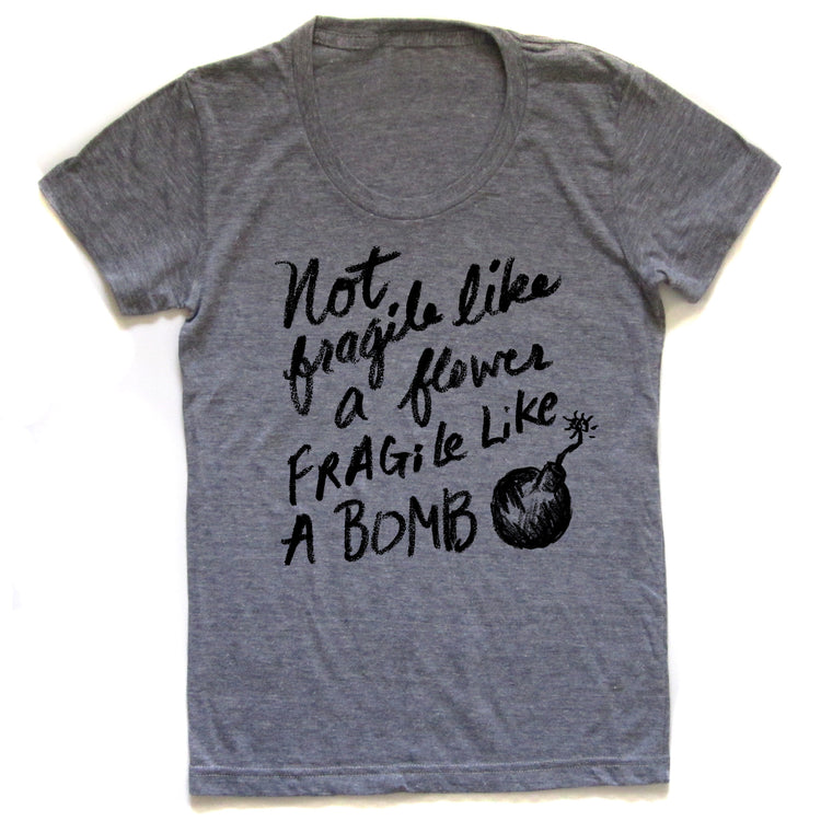 Women's Flower Bomb Tee – Tri Blend T-Shirt With Scooped Neckline & Graphic Design