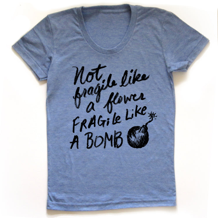 Women's Flower Bomb Tee – Tri Blend T-Shirt With Scooped Neckline & Graphic Design
