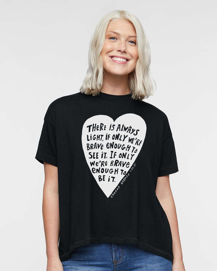 Light Amanda Gorman, Hi-Lo Women's Tee, Loose, Flowy