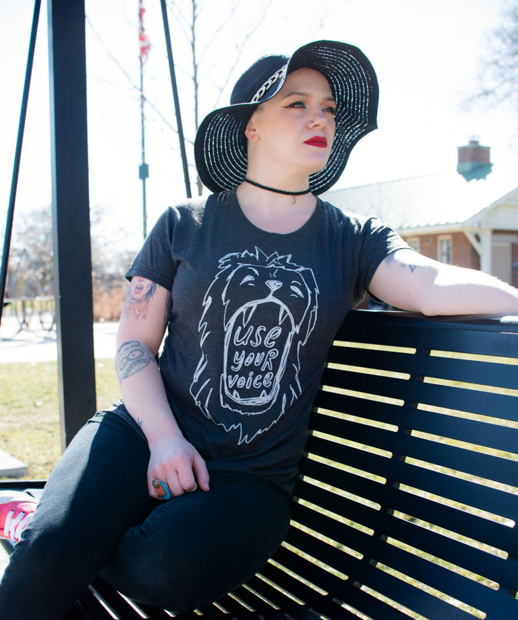 Women's Voice Tee – Feminist Statement Scoop Neck Triblend Shirt With Empowerment