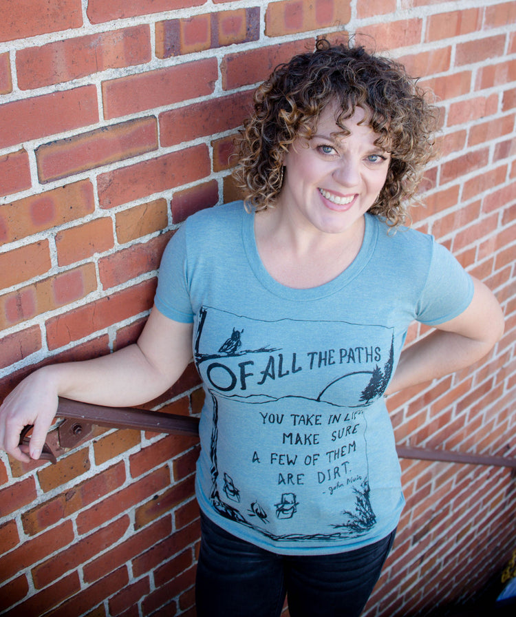 Women's Tri-Blend Tee - Paths Design | Soft Eco Friendly Outdoor Adventure Shirt