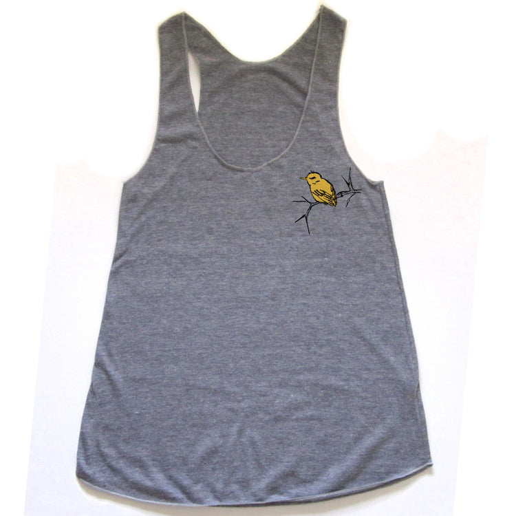 Bird and Branch : women racerback tri-blend tank, Women's Apparel - Megan Lee Designs