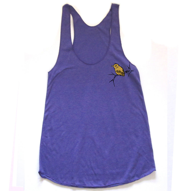 Bird and Branch : women racerback tri-blend tank, Women's Apparel - Megan Lee Designs