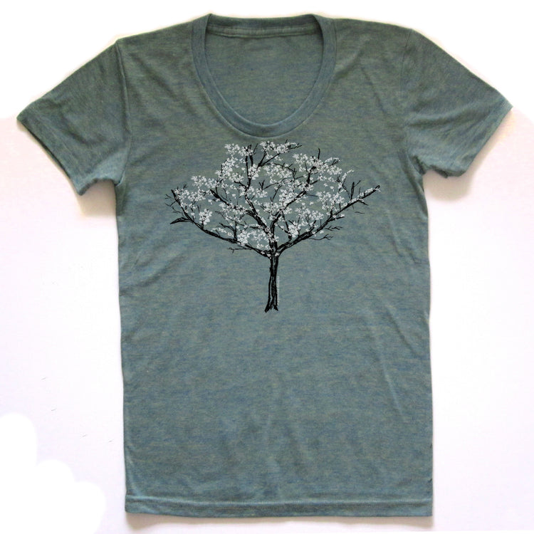 Cherry Blossom Tree : women tri-blend tee, Women's Apparel - Megan Lee Designs