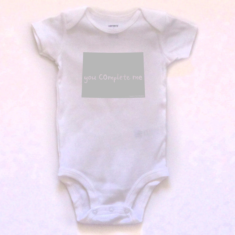 Colorado : you COmplete me bodysuit (white), Baby Apparel - Megan Lee Designs