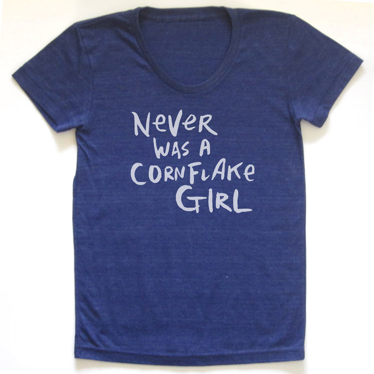 Cornflake Girl Tee – Women’s Graphic V-Neck T-Shirt | Soft Tri-Blend Eco Ink