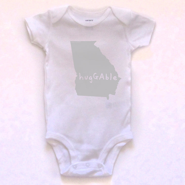 Georgia : hugGAble bodysuit (white), Baby Apparel - Megan Lee Designs