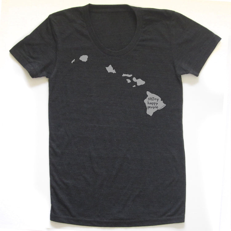Hawaii : sHIny happy people women tri-blend tee, Women's Apparel - Megan Lee Designs