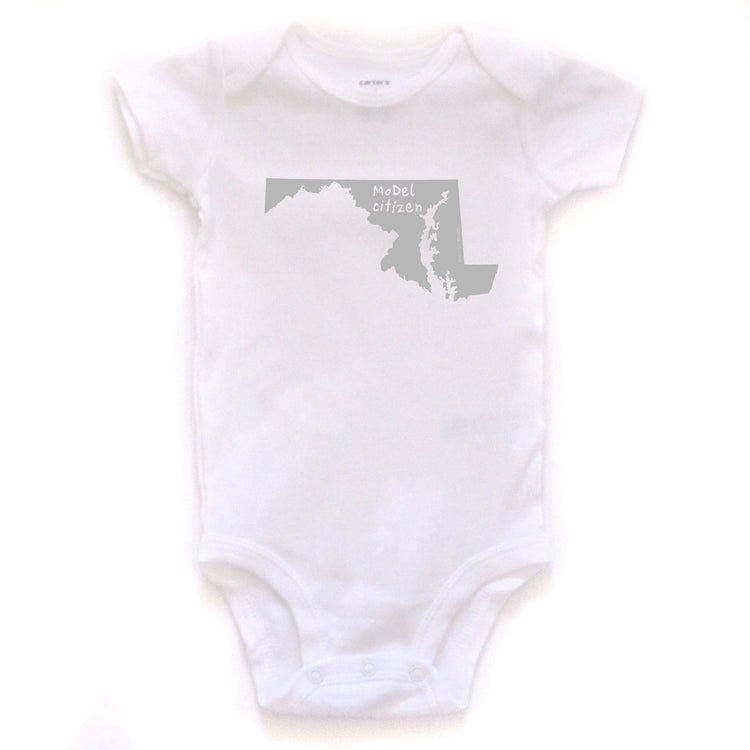 Maryland : MoDel citizen bodysuit (white), Baby Apparel - Megan Lee Designs