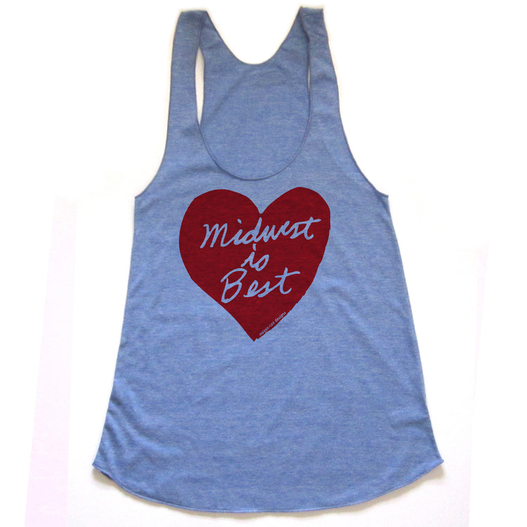 Midwest is Best : women racerback tri-blend tank, Women's Apparel - Megan Lee Designs