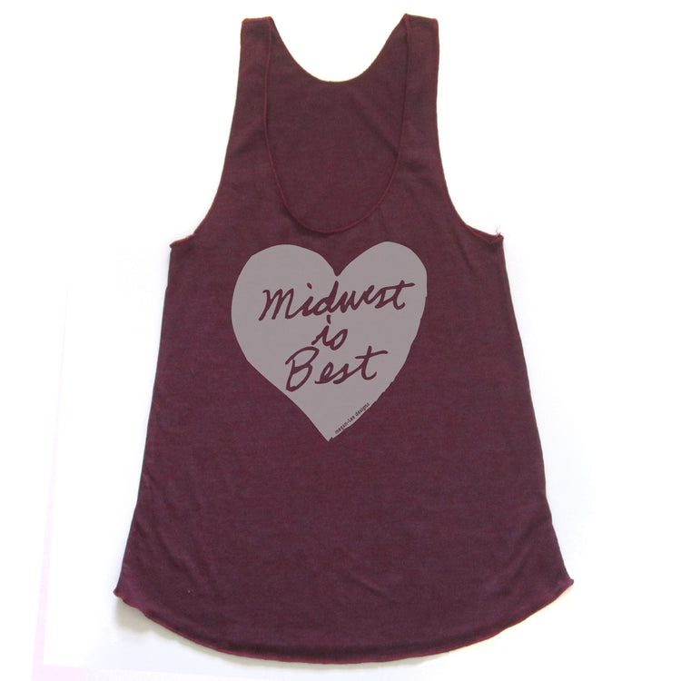 Midwest is Best : women racerback tri-blend tank, Women's Apparel - Megan Lee Designs