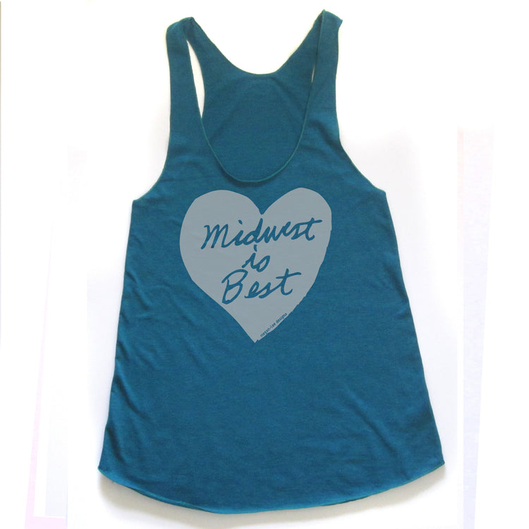 Midwest is Best : women racerback tri-blend tank, Women's Apparel - Megan Lee Designs