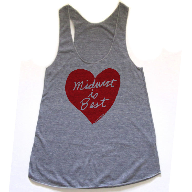 Midwest is Best : women racerback tri-blend tank, Women's Apparel - Megan Lee Designs