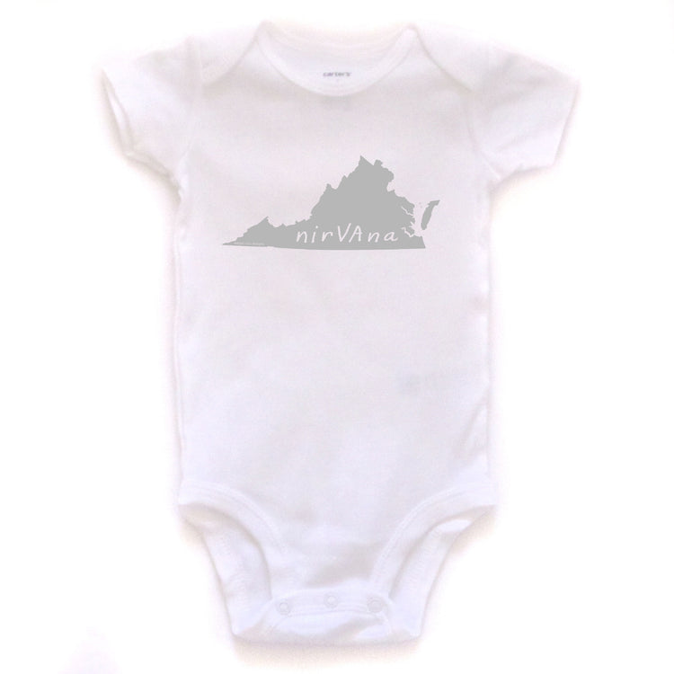 Virginia : nirVAna bodysuit (white), Baby Apparel - Megan Lee Designs