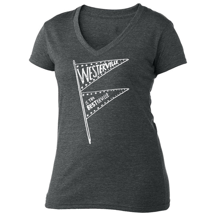 Westerville Women's T-Shirt – Fitted Tri-Blend V-Neck Shirt | Local Pride Apparel