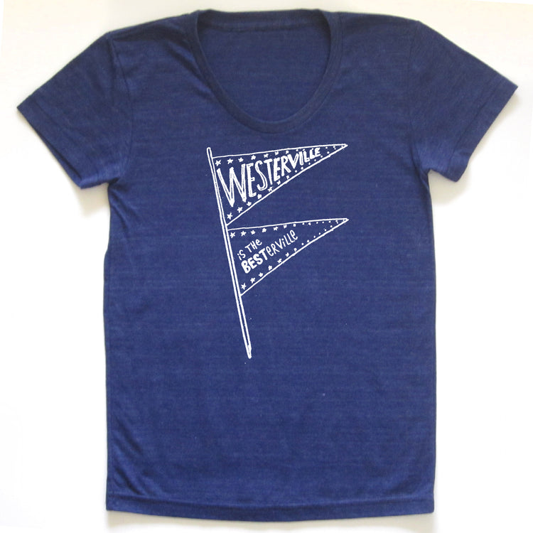 Westerville Women's T-Shirt – Fitted Tri-Blend V-Neck Shirt | Local Pride Apparel