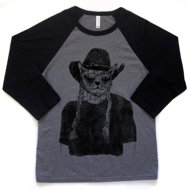 Willie Cat : unisex baseball tee, Unisex Apparel - Megan Lee Designs