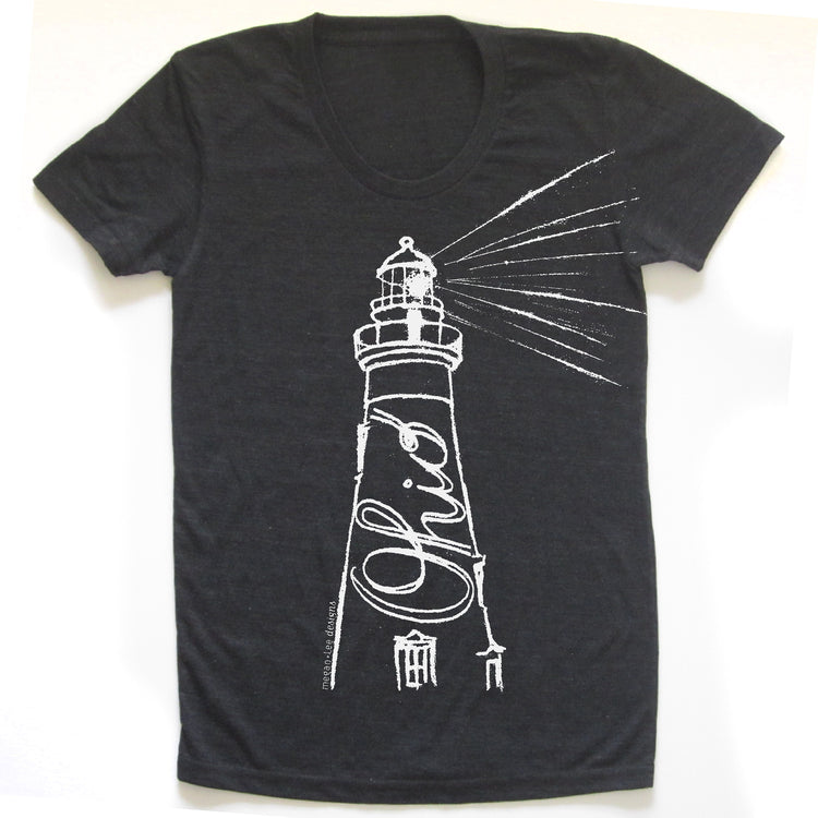 Ohio Lighthouse T-Shirt – Women's Graphic Tee With Scooped Neckline Top