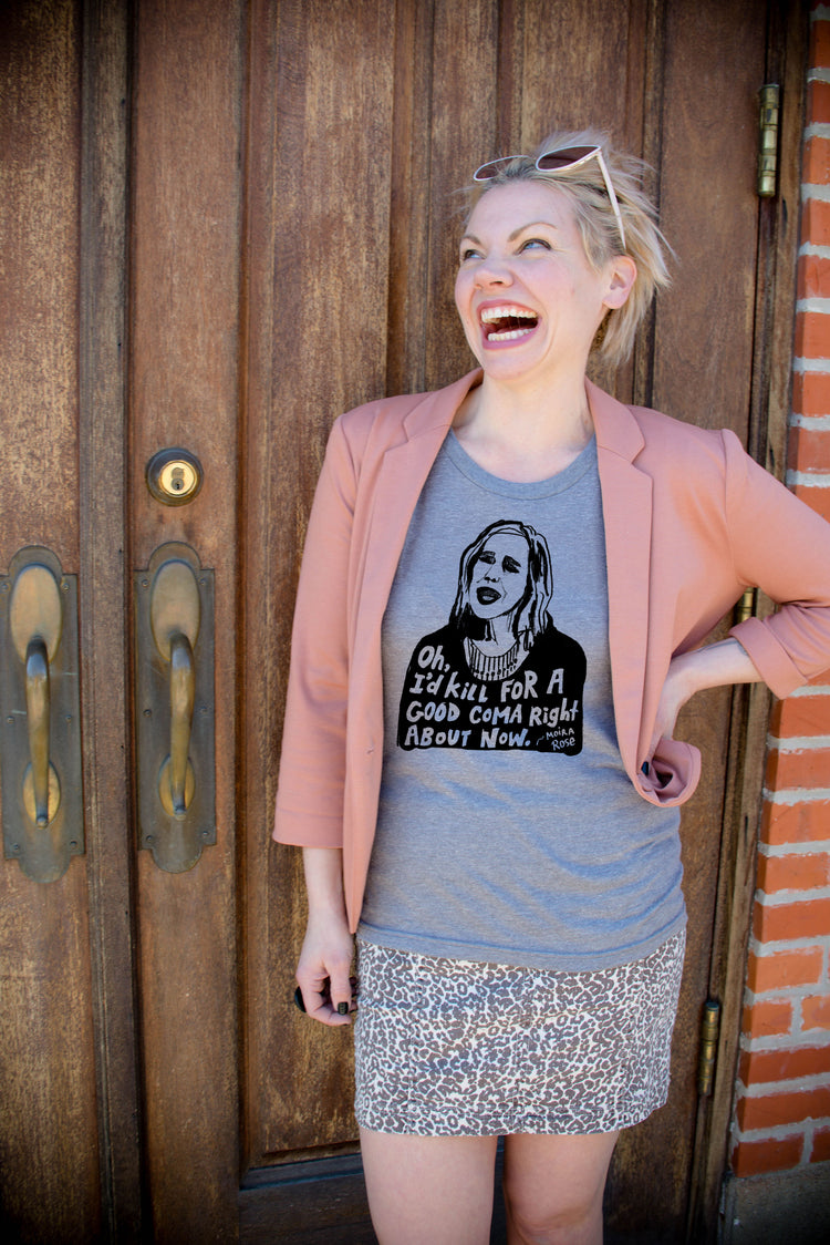 Women's Tri Blend Tee – Moira Rose Shirt | Soft Scooped Neckline Casual Top