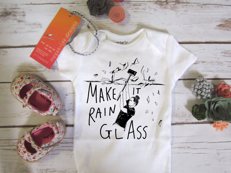 Baby Onesie Soft Cotton Bodysuit - Rain Glass Design | Machine Washable Baby Shower Gift