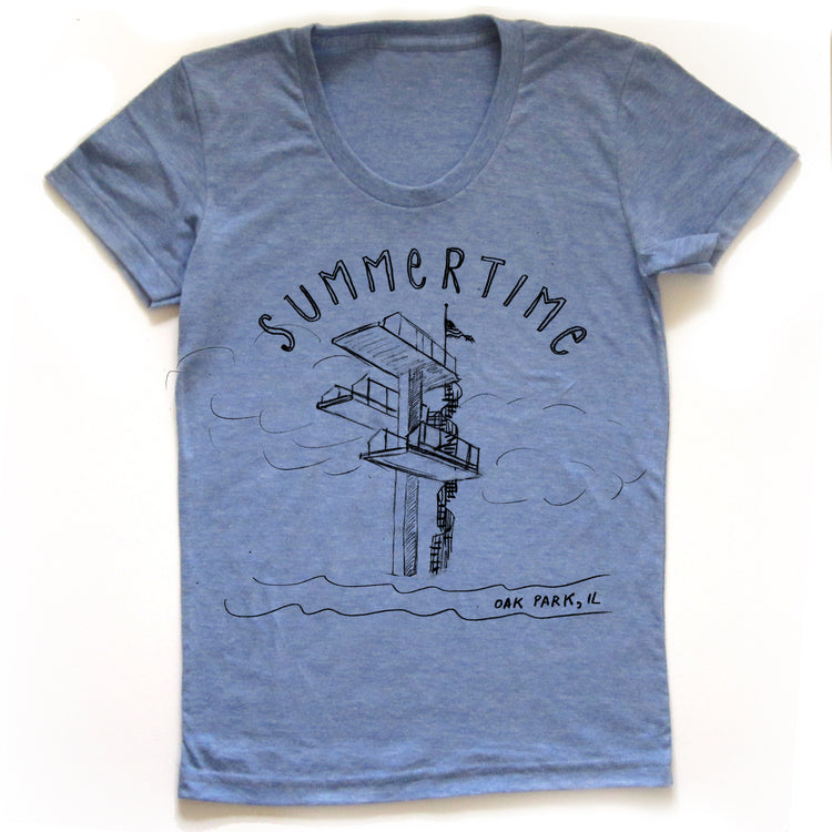 Women's Tee Tri-Blend Shirt Rehm Pool - Scooped Neckline Soft Fabric Casual Summer Top