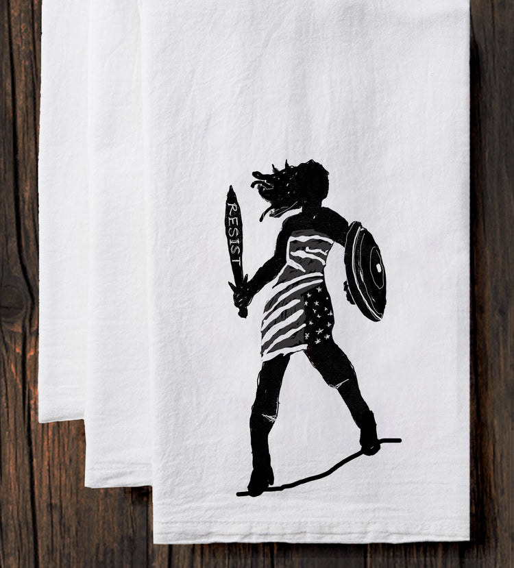 Resist Tea Towel – Soft Cotton Kitchen Decor | Loop Hanging, Machine Washable