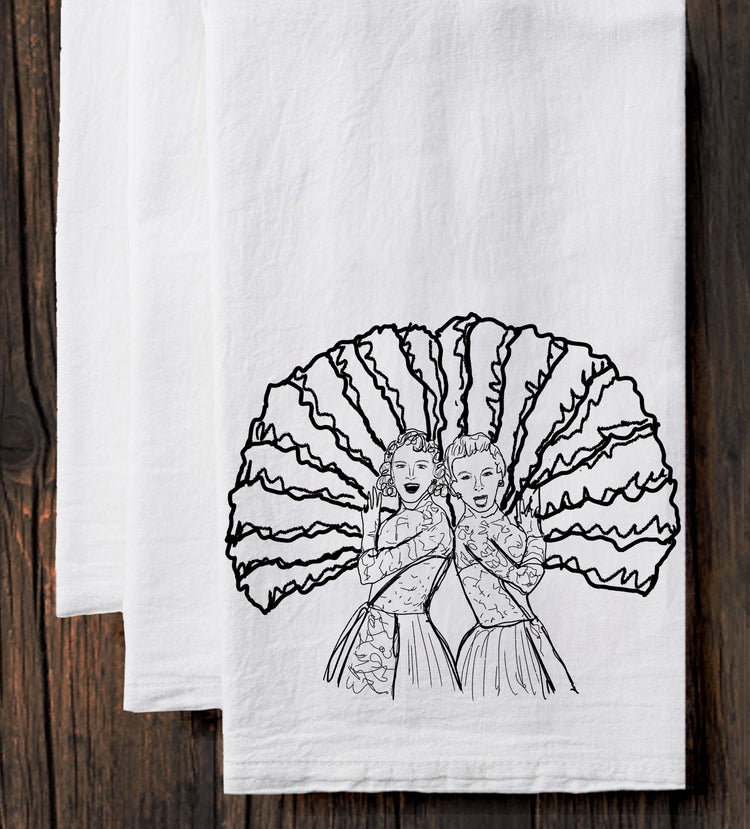 Sisters Tea Towel – Hand Printed Cotton Kitchen Towel | Eco Friendly Gift