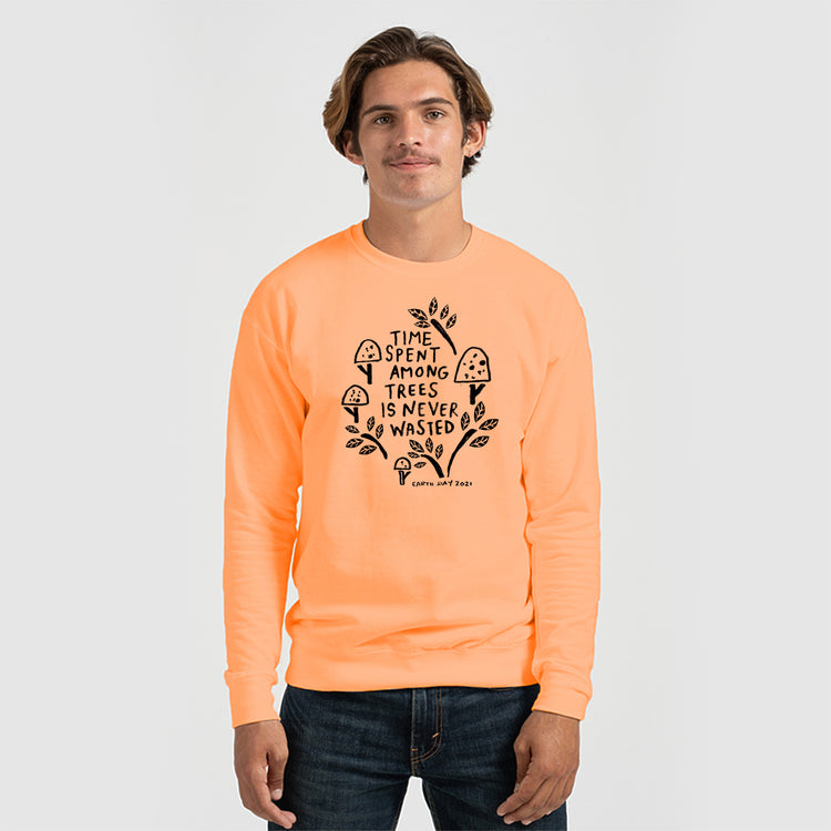 Unisex Sweatshirt Earth Day Printed Tree Print Sweater – Soft Cotton Pullover by Megan Lee Designs