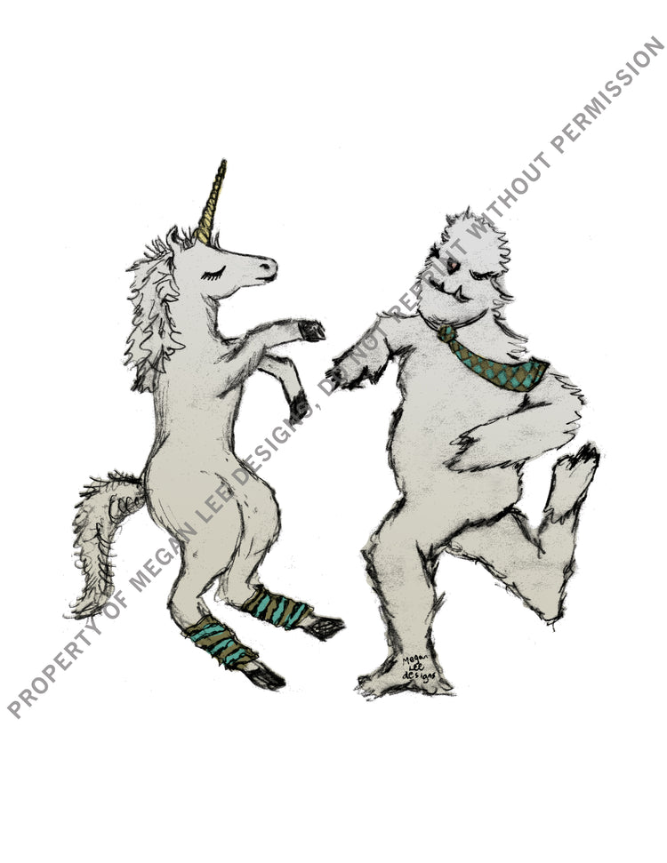 Digital Art Download – Uni & Yeti Printable Wall Art | High Resolution JPEG File