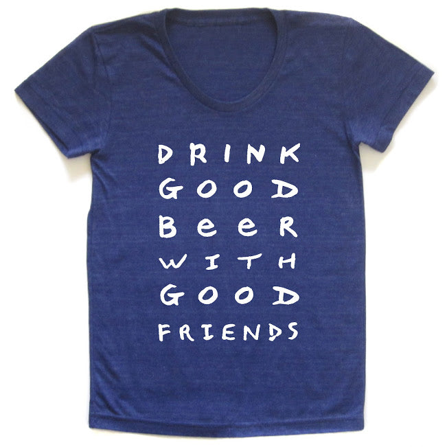 Women's Tri-Blend Tee – Soft Cotton Shirt | Good Beer Good Friends Graphic Tee