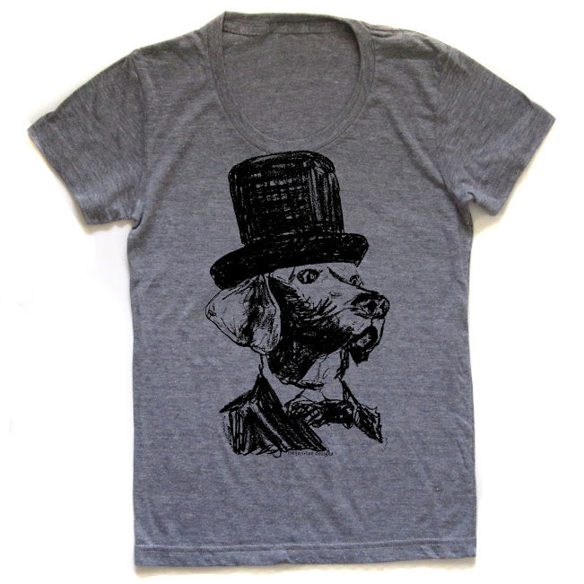 Women's Tri-Blend Tee – Lincoln Dog Shirt | Soft Fabric, Eco-Friendly Ink