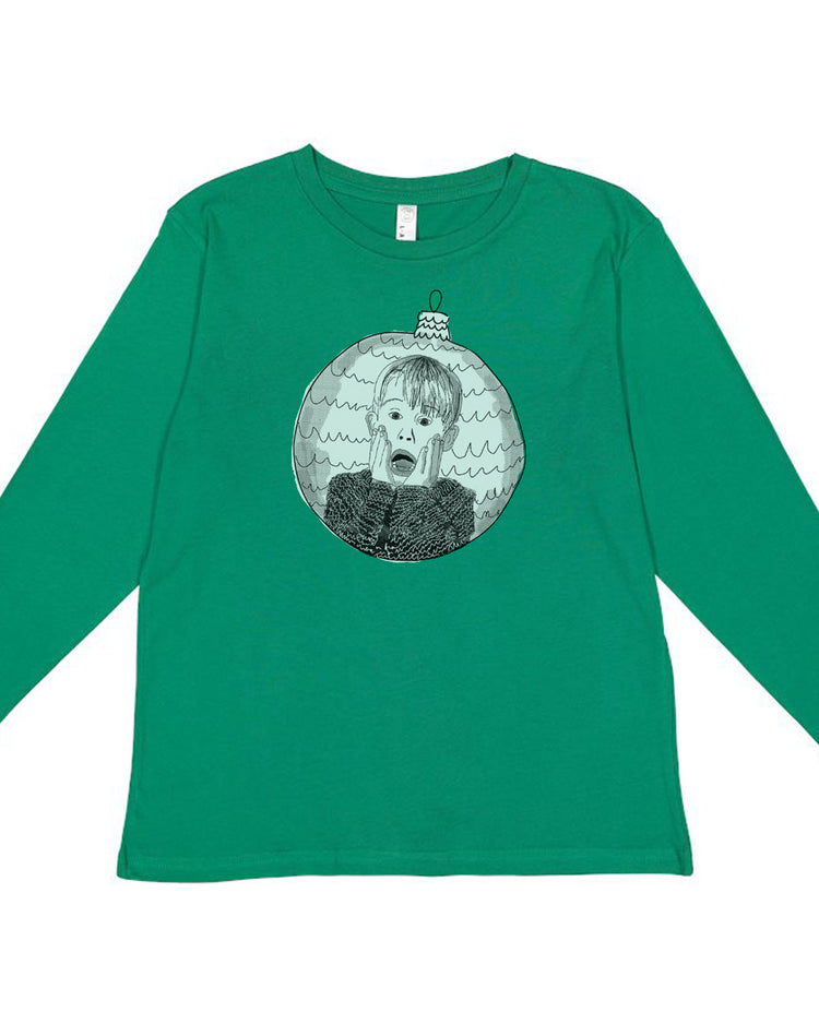 Youth Long Sleeve Shirt – Home Alone Hand Drawn Design | Soft Cotton Apparel