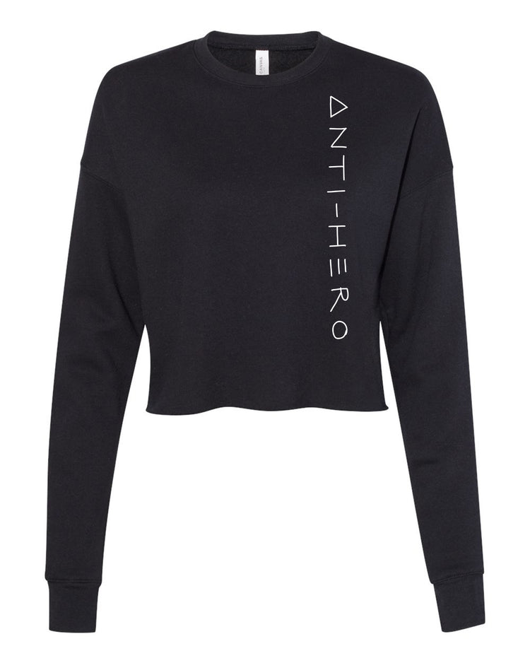 Crop Pullover Women's Soft Sweatshirt - Hand Printed Pullover With Eco Friendly Ink Design